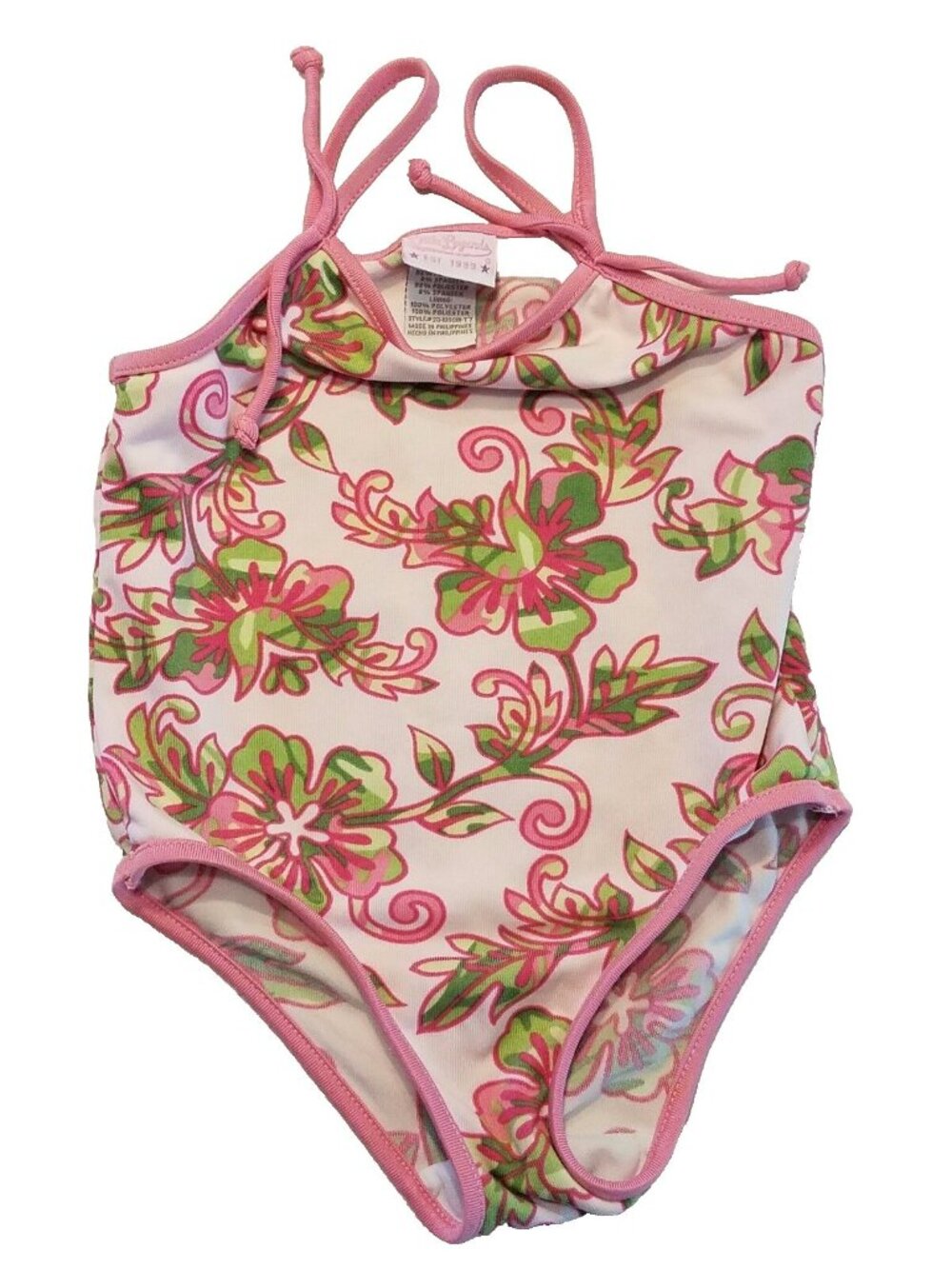 LITTLE LEGENDS One Piece Pink and green camouflage Floral Swimsuit size 3T